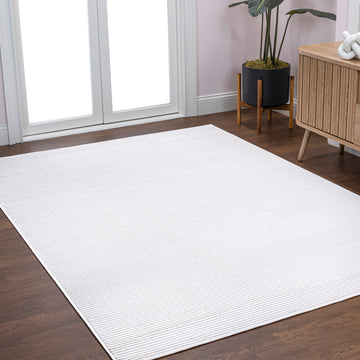 Cole Modern Minimalist Pinstripe High-low Area Rug
